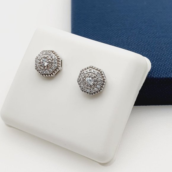 "925 Sterling Silver Plated CZ Earrings, EVBRS417 - Picture 5 of 10